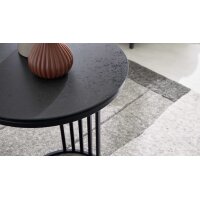 Interliving Couchtisch Serie 6220 - Beistelltisch titanfarbene Keramik & schwarzer Stahl & - Durchmesser ca. 40 cm