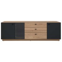 Interliving Wohnzimmer Serie 2025 - Lowboard Wildeiche, Anthrazit & Kork - Breite ca. 195 cm