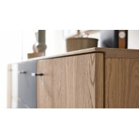 Interliving Wohnzimmer Serie 2025 - Sideboard Wildeiche, Anthrazit & Kork - vier Türen, zwei Schubladen, Breite ca. 175 cm
