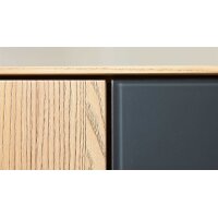 Interliving Wohnzimmer Serie 2025 - Sideboard Wildeiche, Anthrazit & Kork - vier Türen, zwei Schubladen, Breite ca. 175 cm