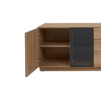 Interliving Wohnzimmer Serie 2025 - Lowboard Wildeiche, Anthrazit & Kork - Breite ca. 175 cm