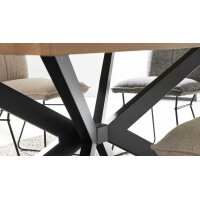 Interliving Wohnzimmer Serie 2025 - Esstisch Wildeiche, Anthrazit & Kork - ca. 200 x 95 cm