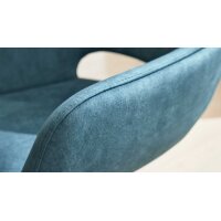 Interliving Esszimmer Serie 5112 - Schalenstuhl petrolfarbene Mikrofaser Dubai PY & anthrazitfarbenes Metall