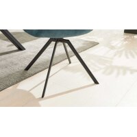 Interliving Esszimmer Serie 5112 - Schalenstuhl petrolfarbene Mikrofaser Dubai PY & anthrazitfarbenes Metall