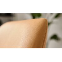 Interliving Esszimmer Serie 5112 - Schalenstuhl kurkumafarbene Mikrofaser Gavin A3 & anthrazitfarbenes Metall