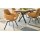 Interliving Esszimmer Serie 5112 - Schalenstuhl kurkumafarbene Mikrofaser Gavin A3 & anthrazitfarbenes Metall