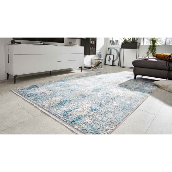 Interliving Teppich Serie L-8700 Grau-Blau – ca. 160 x 230 cm