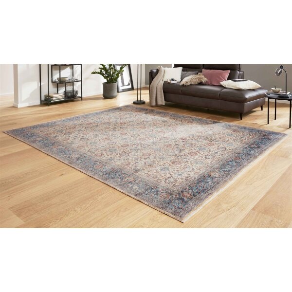 Interliving Teppich Serie L-8720 Creme-Blau – ca. 160 x 230 cm