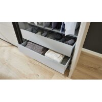 Interliving Kleiderschrank Serie 1205 – Schwebetürenschrank Champagner & Schiefer – drei Türen, Breite ca. 300 cm