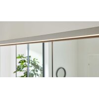 Interliving Kleiderschrank Serie 1205 – Falttürenschrank Weiß & Kieselgrau – sechs Türen, vier Schubladen, Breite ca. 300 cm