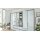 Interliving Kleiderschrank Serie 1205 – Falttürenschrank Weiß & Kieselgrau – sechs Türen, vier Schubladen, Breite ca. 300 cm