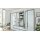 Interliving Kleiderschrank Serie 1205 – Falttürenschrank Weiß & Kieselgrau – sechs Türen, vier Schubladen, Breite ca. 300 cm