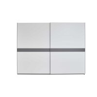 Interliving Kleiderschrank Serie 1207 – Schwebetürenschrank Weiß & Manhattan – zwei Türen, Breite ca. 301 cm