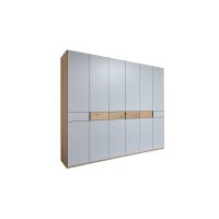 Interliving Kleiderschrank Serie 1207 – Kleiderschrank Taupe & Balkeneiche - sechs Türen, Breite ca. 299 cm