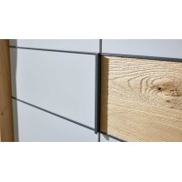 Interliving Kleiderschrank Serie 1207 – Kleiderschrank Taupe & Balkeneiche - sechs Türen, Breite ca. 299 cm