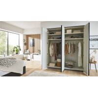 Interliving Kleiderschrank Serie 1207 – Kleiderschrank Manhattan - vier Türen, Breite ca. 200 cm