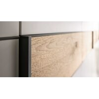 Interliving Kleiderschrank Serie 1207 – Kleiderschrank Satingrau & Wildeiche - sechs Türen, Breite ca. 269 cm