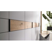 Interliving Kleiderschrank Serie 1207 – Kleiderschrank Satingrau & Wildeiche - sechs Türen, Breite ca. 269 cm