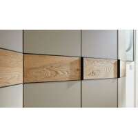 Interliving Kleiderschrank Serie 1207 – Eckschrank Taupe & Balkeneiche - Stellfläche ca. 293 x 252 cm