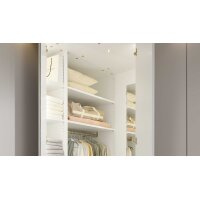 Interliving Kleiderschrank Serie 1207 – Eckschrank Taupe & Balkeneiche - Stellfläche ca. 293 x 252 cm
