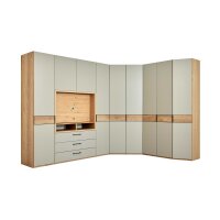 Interliving Kleiderschrank Serie 1207 – Eckschrank Taupe & Balkeneiche - Stellfläche ca. 293 x 252 cm