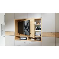 Interliving Kleiderschrank Serie 1207 – Eckschrank Taupe & Balkeneiche - Stellfläche ca. 293 x 252 cm