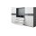 Interliving Kleiderschrank Serie 1207 – Kleiderschrank mit TV-Nische Weiß & Manhattan – sechs Türen, zwei Schubladen, Breite ca. 302 cm