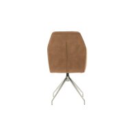 Interliving Esszimmer Serie 5104 – Polsterstuhl mit Drehfunktion bernsteinfarbene Mikrofaser Amber & Edelstahl