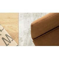 Interliving Esszimmer Serie 5104 – Armlehnstuhl mit Drehfunktion bernsteinfarbene Mikrofaser Amber & Edelstahl