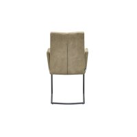 Interliving Esszimmer Serie 5104 – Armlehn-Schwingstuhl farngrüne Mikrofaser Fern & Mattschwarz