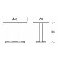 Interliving Esszimmer Serie 5104 – Tresentisch helle Wildeiche & schwarzes Metall - ca. 120 x 70 cm