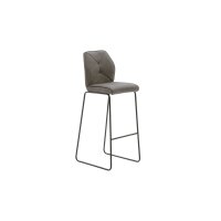 Interliving Esszimmer Serie 5104 – Barstuhl dunkelgraue Mikrofaser Onyx & mattschwarzes Rundrohr