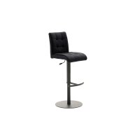 Interliving Esszimmer Serie 5104 – Barstuhl mit Drehfunktion carbonschwarze Mikrofaser Night & mattschwarzer Tellerfuß