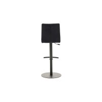 Interliving Esszimmer Serie 5104 – Barstuhl mit Drehfunktion carbonschwarze Mikrofaser Night & mattschwarzer Tellerfuß