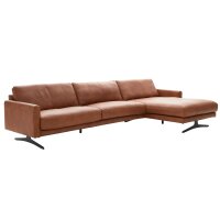 Interliving Sofa Serie 4004 - Ecksofa cognacfarbenes LongLife-Leder Z75-50 - Stellfläche ca. 300 x 170 cm