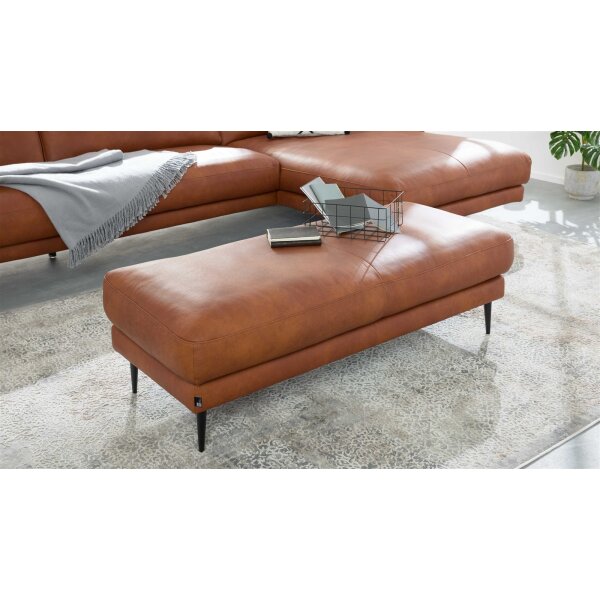 Interliving Sofa Serie 4004 - XXL-Hocker cognacfarbenes LongLife-Leder Z75-50 - ca. 140 x 60 cm