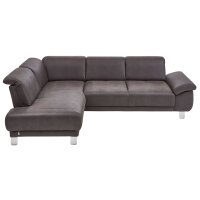 Polsterprogramm Tiamo - Eckcouch anthrazitfarbener Bezug Büffel & Metallfüße 4.31 - Stellfläche ca. 210 x 290 cm