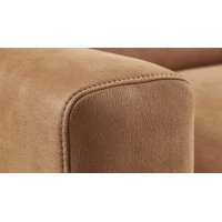 Modulmaster MM-ZE1001 - Ecksofa zimtfarbene Mikrofaser Deluxe & schwarze Metallfüße - Stellfläche ca. 276 x 163 cm