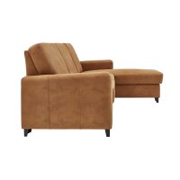 Modulmaster MM-ZE1001 - Ecksofa zimtfarbene Mikrofaser Deluxe & schwarze Metallfüße - Stellfläche ca. 276 x 163 cm
