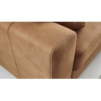Modulmaster MM-ZE1001 - Ecksofa zimtfarbene Mikrofaser Deluxe & schwarze Metallfüße - Stellfläche ca. 276 x 163 cm