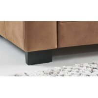 Modulmaster MM-ZE1001 - Ecksofa zimtfarbene Mikrofaser Deluxe & schwarze Metallfüße - Stellfläche ca. 276 x 163 cm