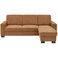Modulmaster MM-ZE1001 - Ecksofa zimtfarbene Mikrofaser Deluxe & schwarze Metallfüße - Stellfläche ca. 276 x 163 cm