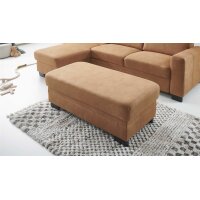 Modulmaster MM-ZE1001 - XXL-Funktionshocker zimtfarbene Mikrofaser Deluxe & schwarze Metallfüße - ca. 130 x 65 cm