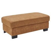 Modulmaster MM-ZE1001 - XXL-Polsterhocker zimtfarbene Mikrofaser Deluxe & schwarze Metallfüße - ca. 130 x 65 cm