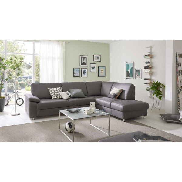 Modulmaster MM-ZE1059 - Ecksofa stahlfarbene Mikrofaser Holiday & matte Metallfüße - Stellfläche ca. 260 x 226 cm