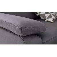 Modulmaster MM-ZE1059 - Ecksofa stahlfarbene Mikrofaser Holiday & matte Metallfüße - Stellfläche ca. 260 x 226 cm