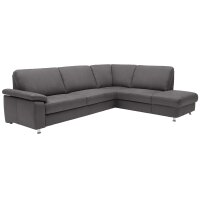 Modulmaster MM-ZE1059 - Ecksofa stahlfarbene Mikrofaser Holiday & matte Metallfüße - Stellfläche ca. 260 x 226 cm