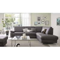 Modulmaster MM-ZE1059 - Ecksofa stahlfarbene Mikrofaser Holiday & matte Metallfüße - Stellfläche ca. 260 x 226 cm
