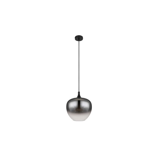 GLOBO Lampe-Serie Maxy - Hängeleuchte Rauchglas & mattschwarzes Metall - Durchmesser ca. 29 cm