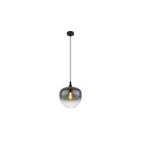 GLOBO Lampe-Serie Maxy - Hängeleuchte Rauchglas & mattschwarzes Metall - Durchmesser ca. 29 cm